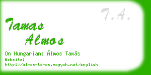 tamas almos business card
