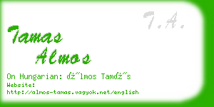 tamas almos business card